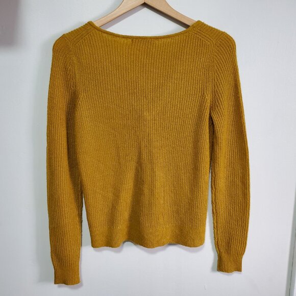 BODEN Kelsey Emma Fair Isle V-Neck Sweater Alpaca Wool Knit Mustard Women's 4 - Picture 8 of 12